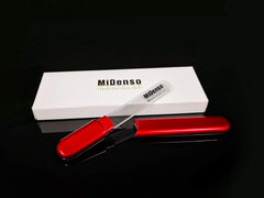MiDenso glass nail file close-up shows nano serration for smooth polish.