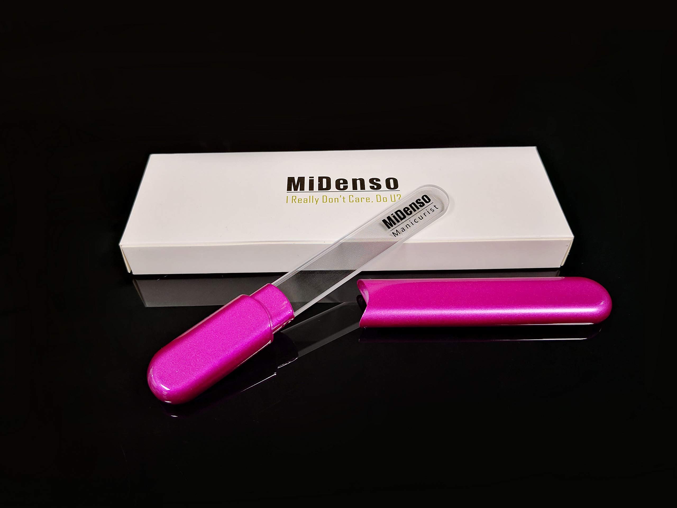 MiDenso nano-technology glass surface for smooth, snag-free manicures.