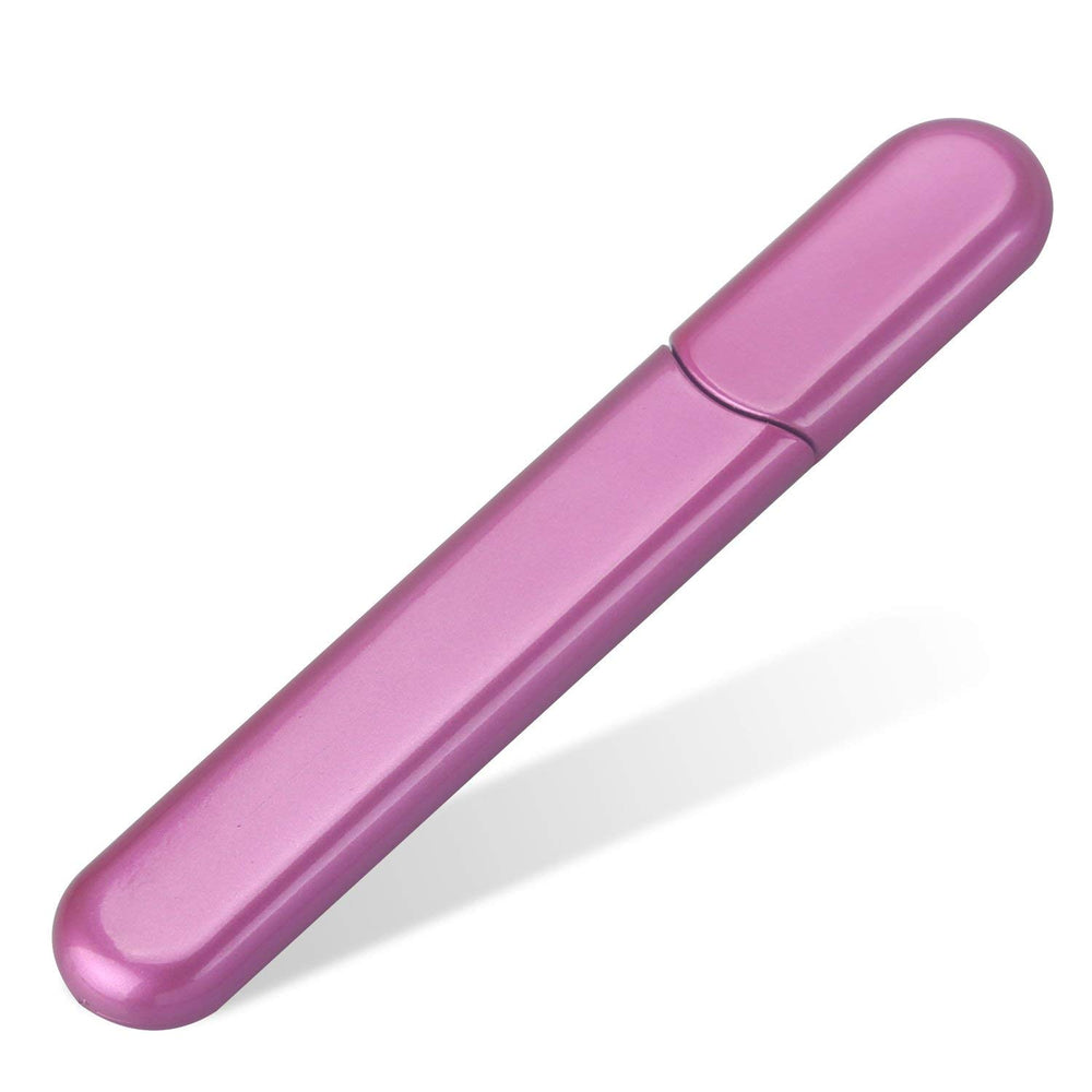 MiDenso premium glass nail file case—sleek storage for on-the-go precise manicures.