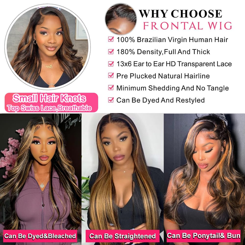 Miear 13x6 body wave wig with HD lace front for seamless parting