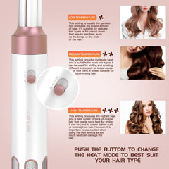 MIEARA three-temperature settings tailor heat for safer styling and curling results.