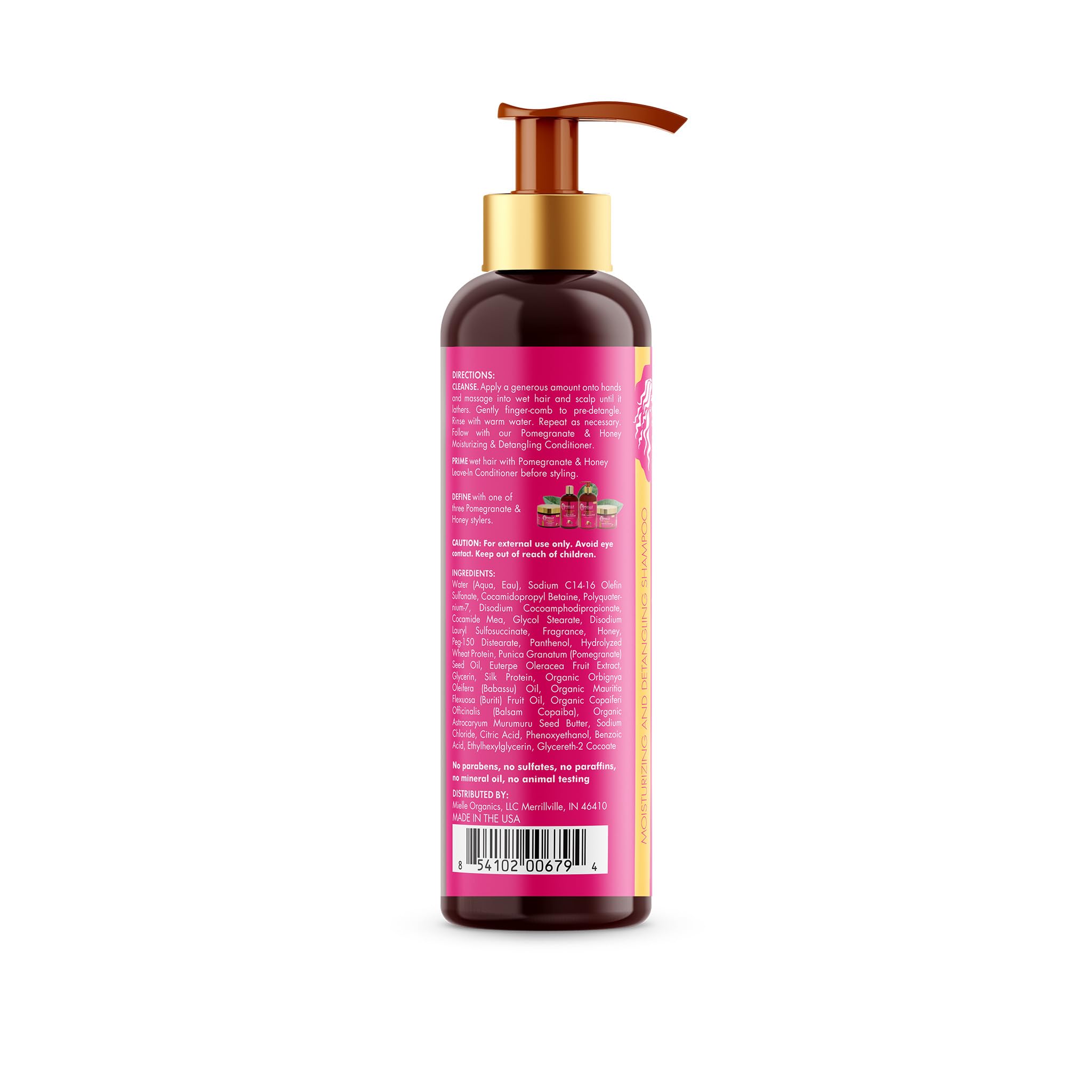 Mielle Organics packaging on shelf emphasizes natural ingredients and quality.