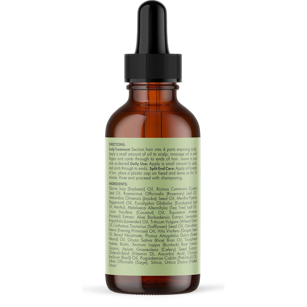 Mielle Organics Rosemary & Mint Hair Oil packaging shows sleek bottle and branding