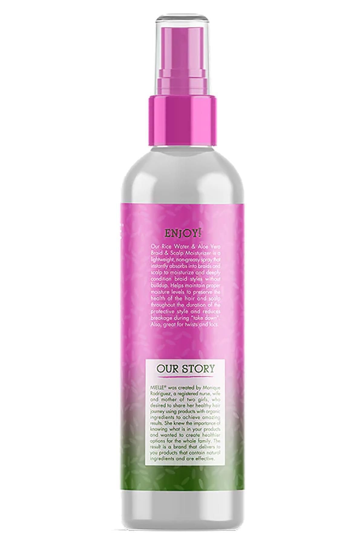 Mielle Rice Water & Aloe Braid 2-pack packaging emphasizes value for at-home maintenance.