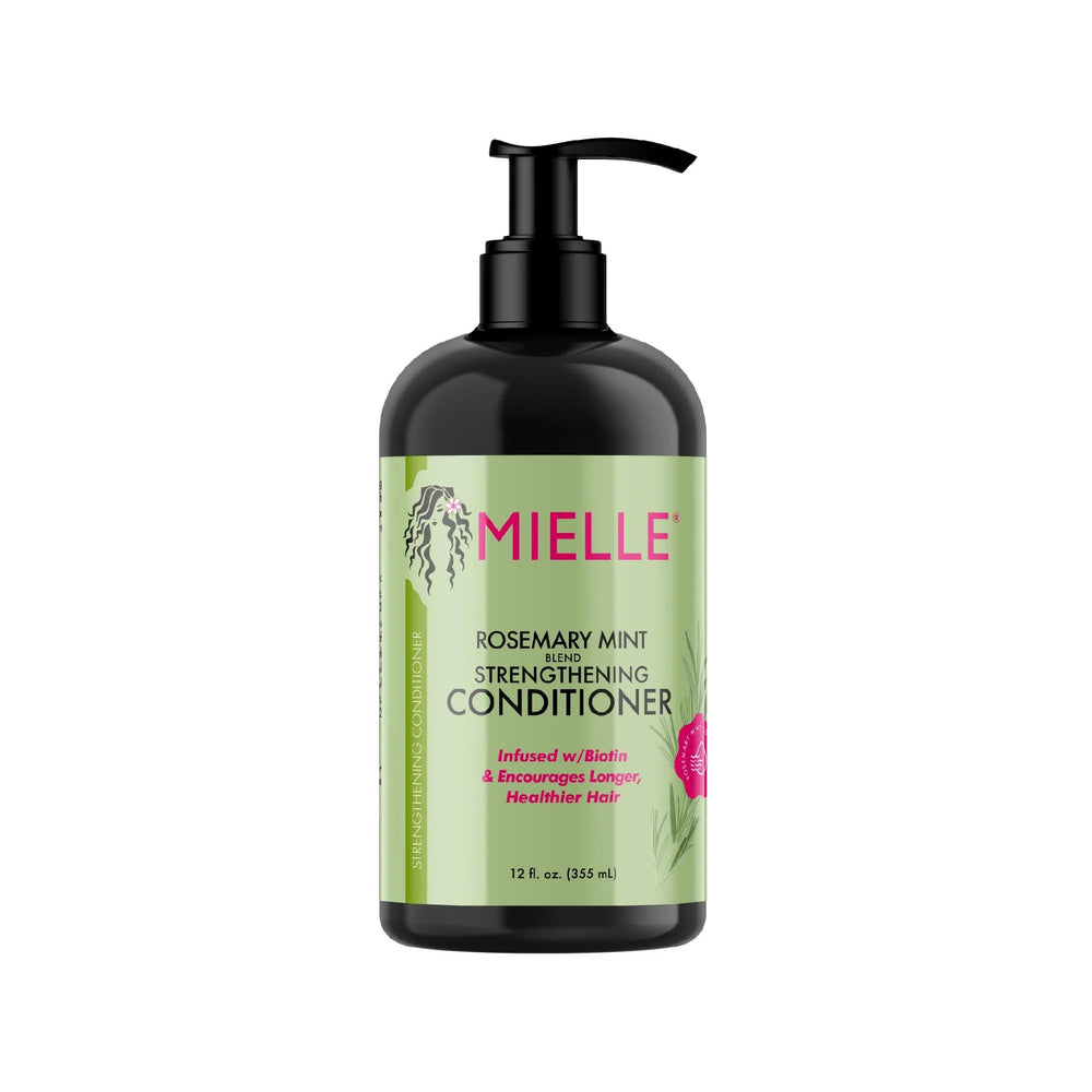 Mielle Rosemary Mint Strengthening Conditioner pump reveals easy use for manageability