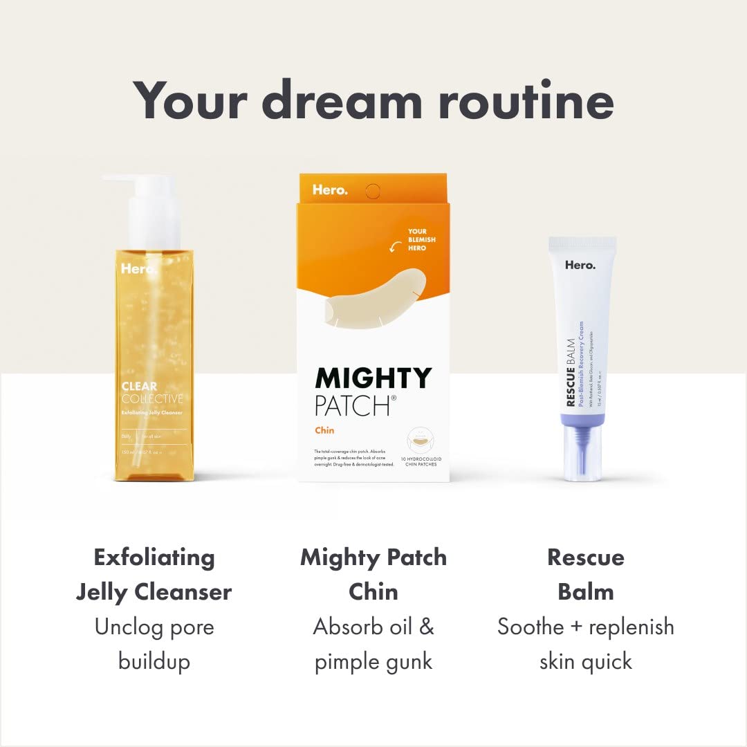 Mighty Patch Chin Patch XL before-bed application supports overnight blemish management.