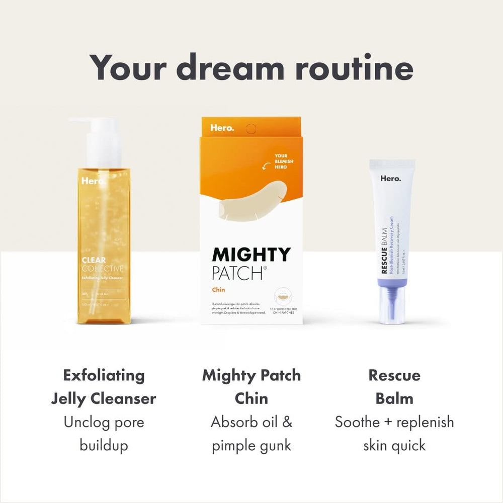 Mighty Patch Chin Patch XL before-bed application supports overnight blemish management.