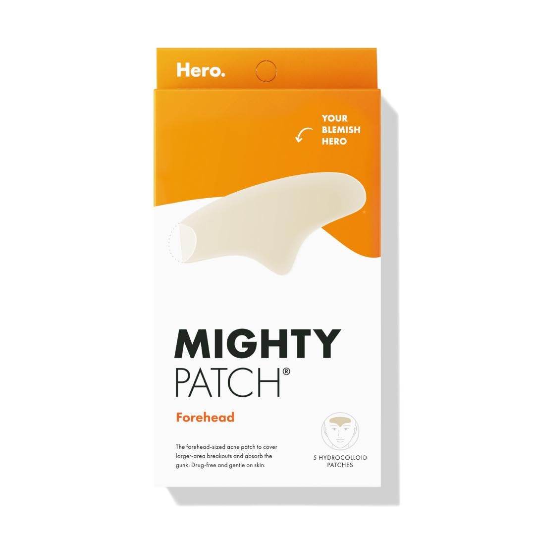 Mighty Patch Forehead XL covers forehead blemishes for larger-area relief