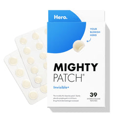 Mighty Patch Invisible+ Daytime patch on face provides discreet blemish coverage