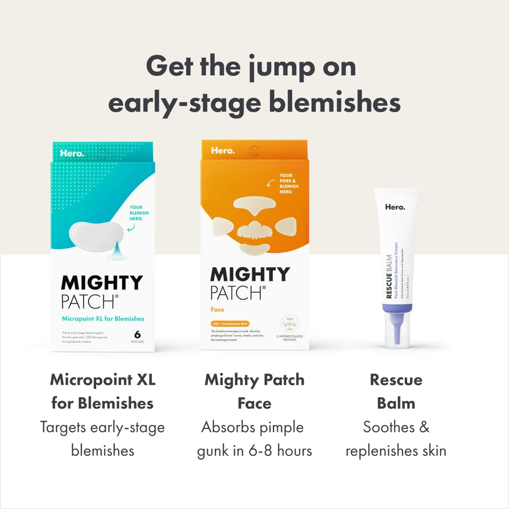 Mighty Patch Micropoint Large clinically tested label on packaging.