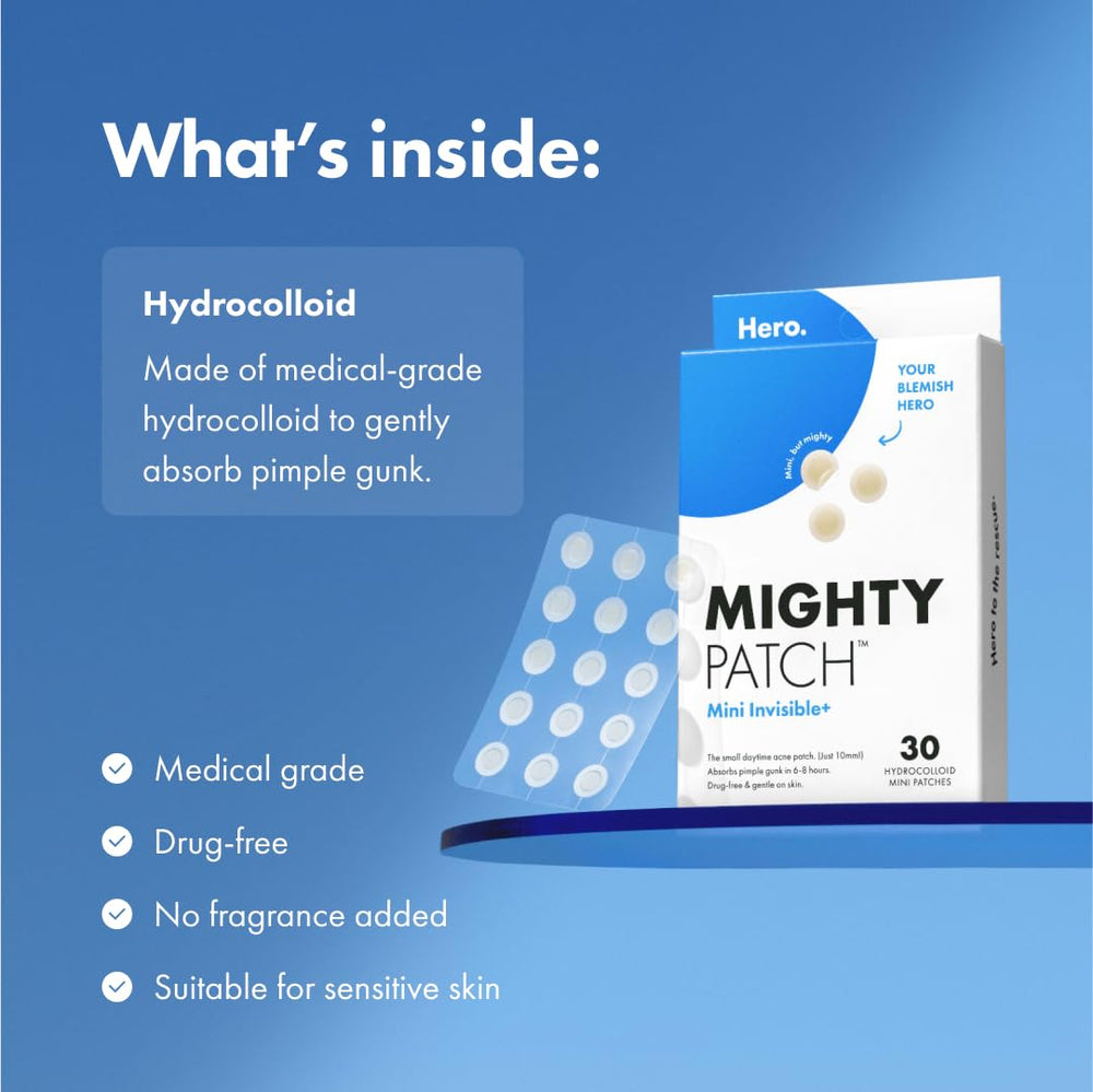 Mighty Patch Mini compact hydrocolloid patch for travel on counter