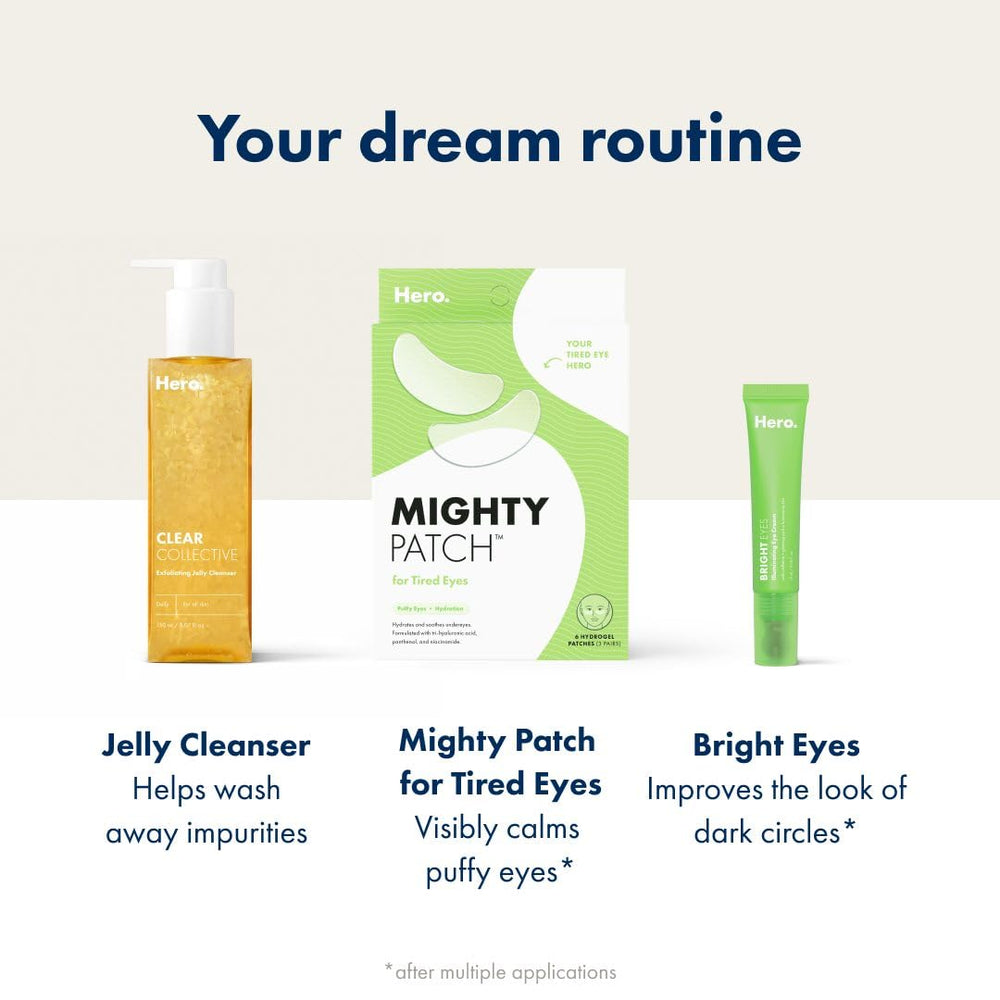 Mighty Patch non-slip design on the under-eye area during morning routine