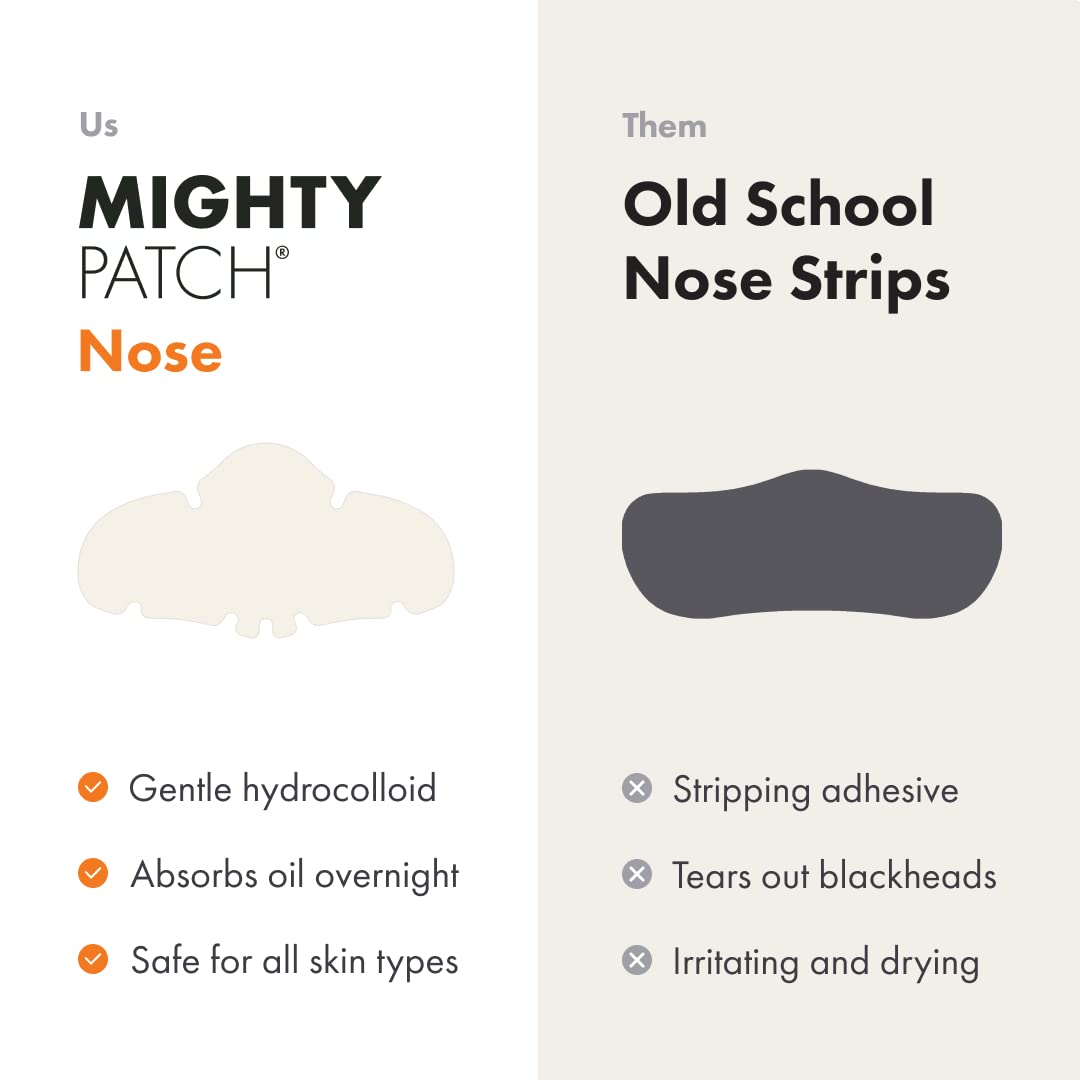 Mighty Patch Nose patch after-use reveal showing cleansed-looking pores.