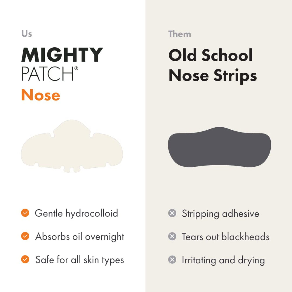 Mighty Patch Nose patch after-use reveal showing cleansed-looking pores.