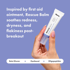Mighty Patch Rescue Balm AM/PM application scene emphasizes fast post-blemish replenishment.
