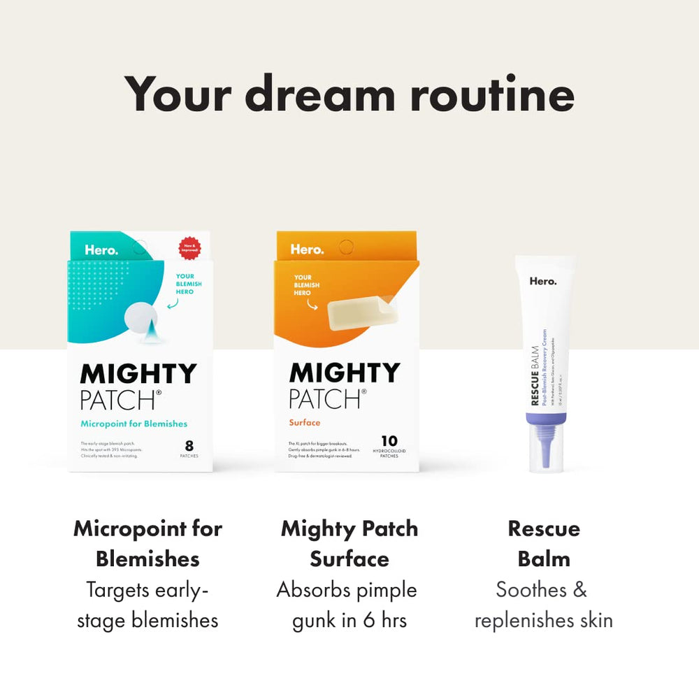 Mighty Patch Surface packaging image highlights 10 patches per box.