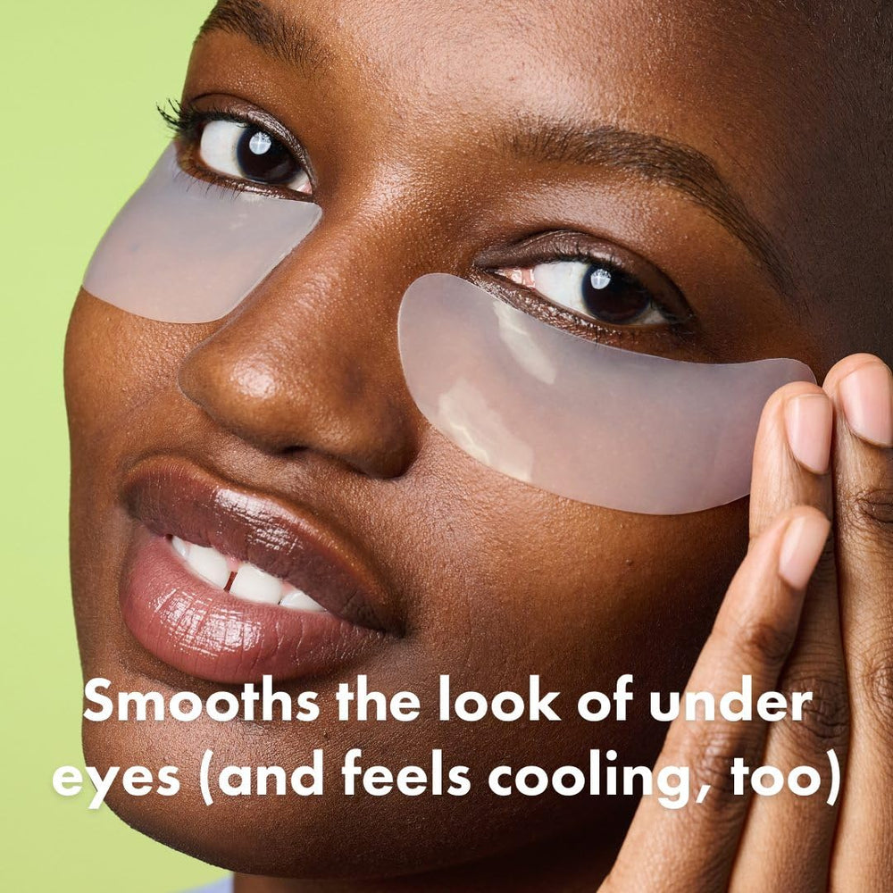 Mighty Patch for Tired Eyes hydrogel application close-up highlights cooling sensation for under-eye skin.