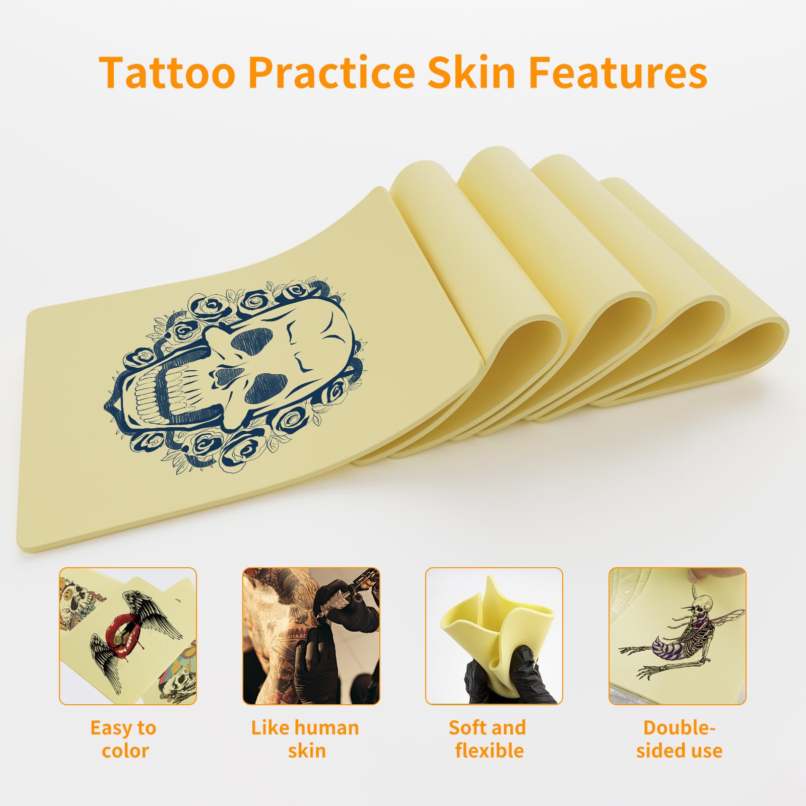 MIHERT 3mm silicone skin, realistic texture for ink testing.
