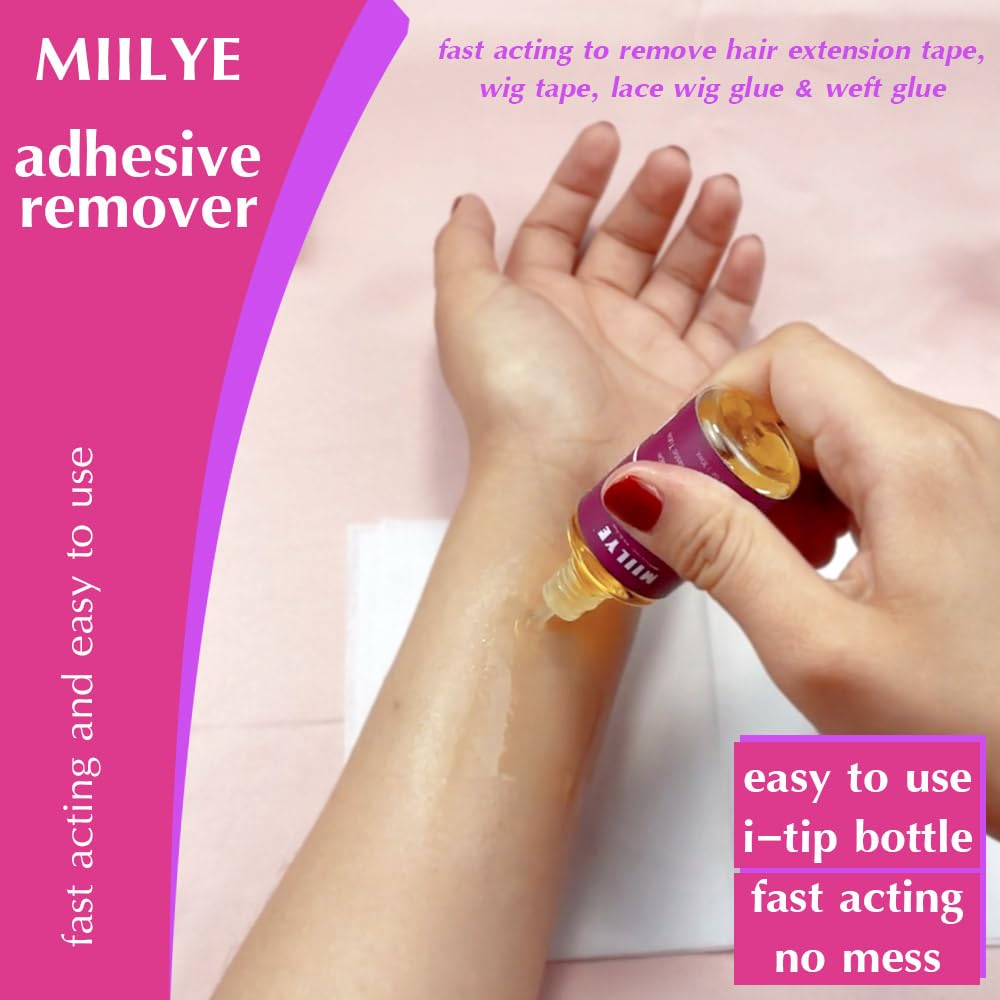 MIILYE easy-removal skin-safe solvent assists comfortable wig removal.