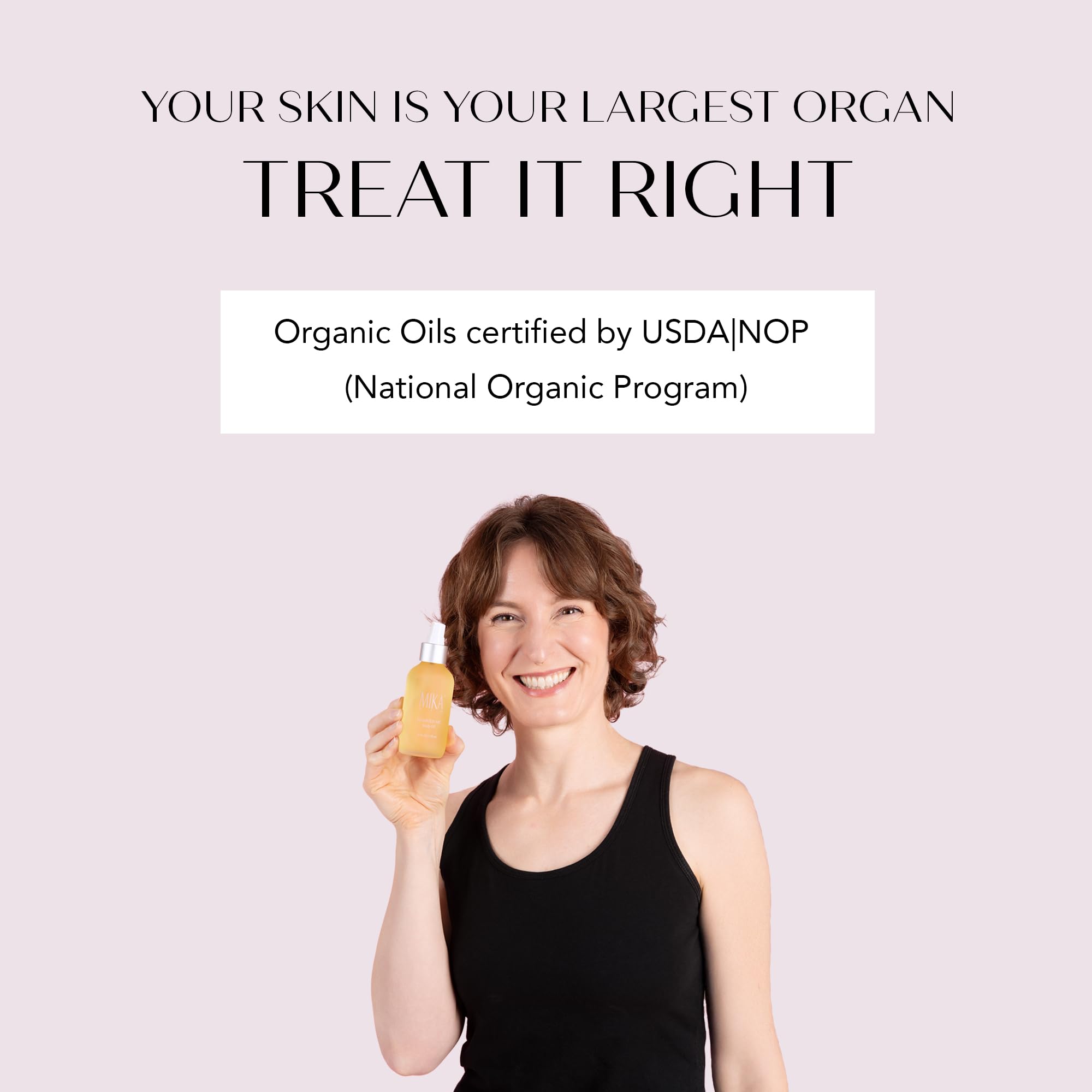 Mika Vie ingredients label emphasizes plant-based organic formula.