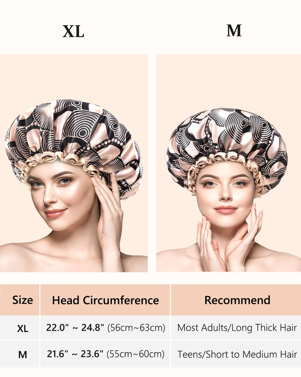 Mikimini double-layer waterproof shower cap protects hair from splashes.