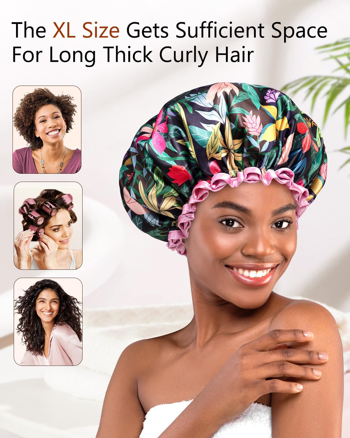 Mikimini travel friendly shower cap keeps hair dry on trips