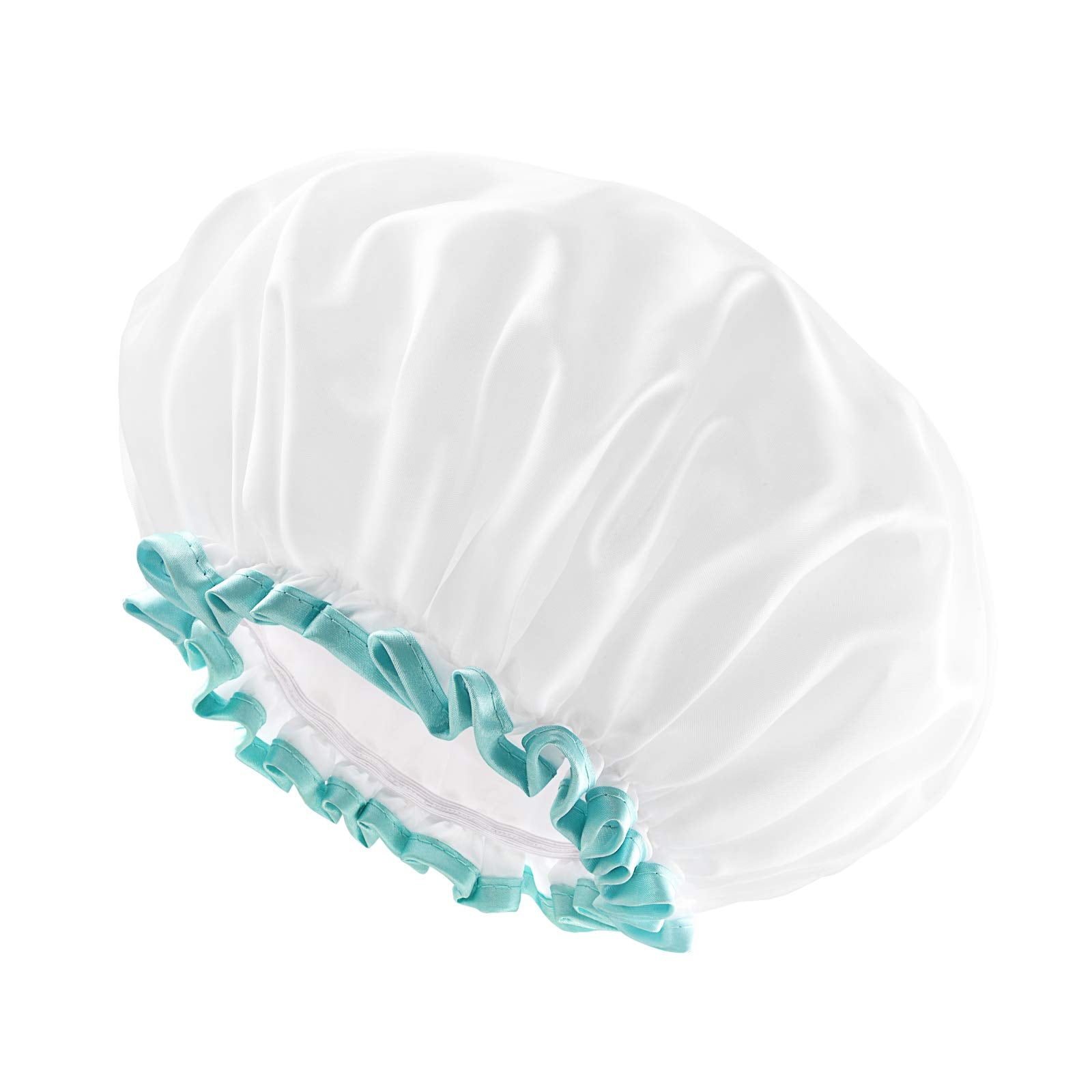 Mikimini white shower cap easy-care and washable design