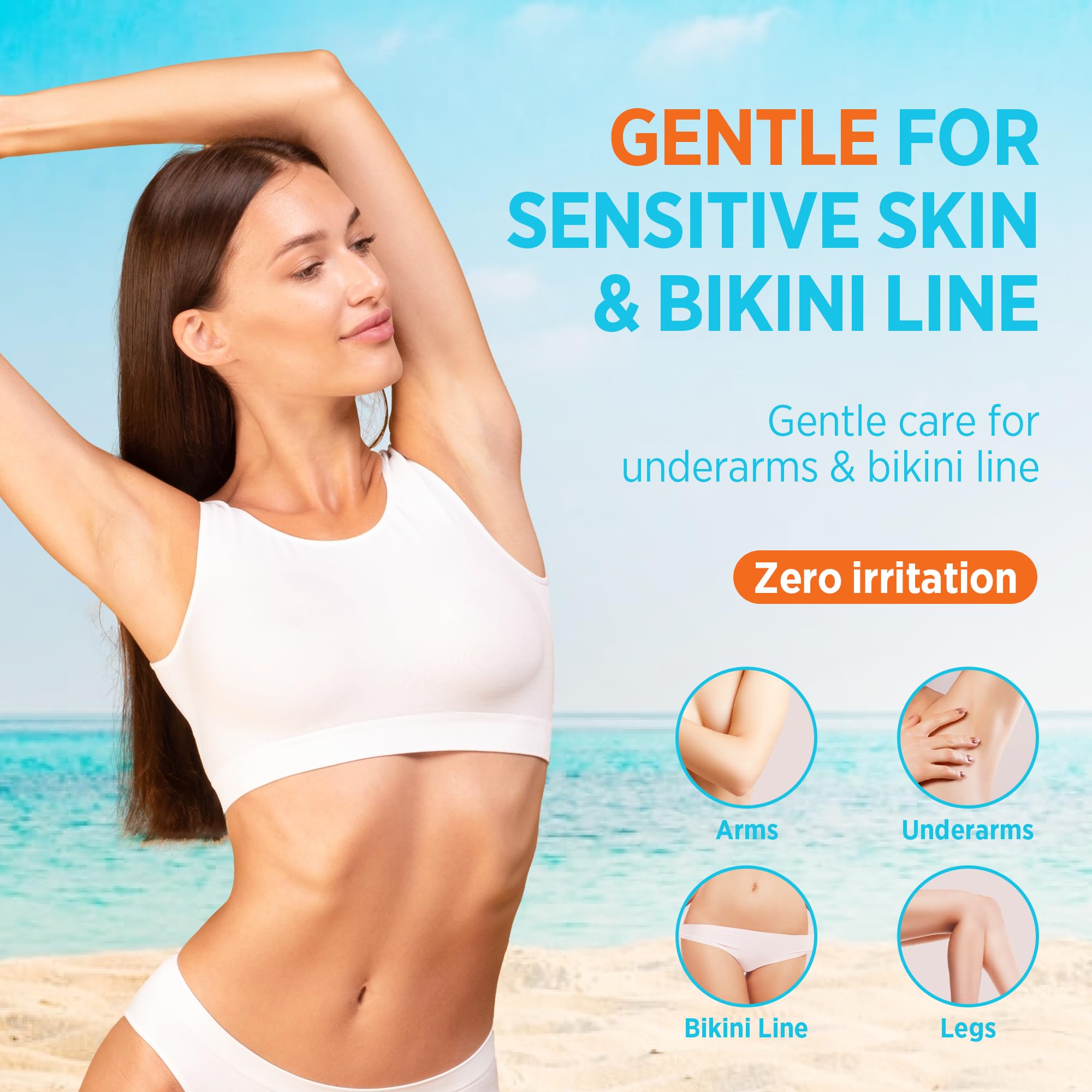 Milakos Painless Hair Removal Cream used on underarms for gentle, irritation-free depilation