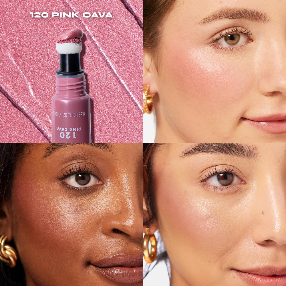 Milani Cheek Kiss Liquid Blush: aplicador de almohadilla para aplicación precisa.