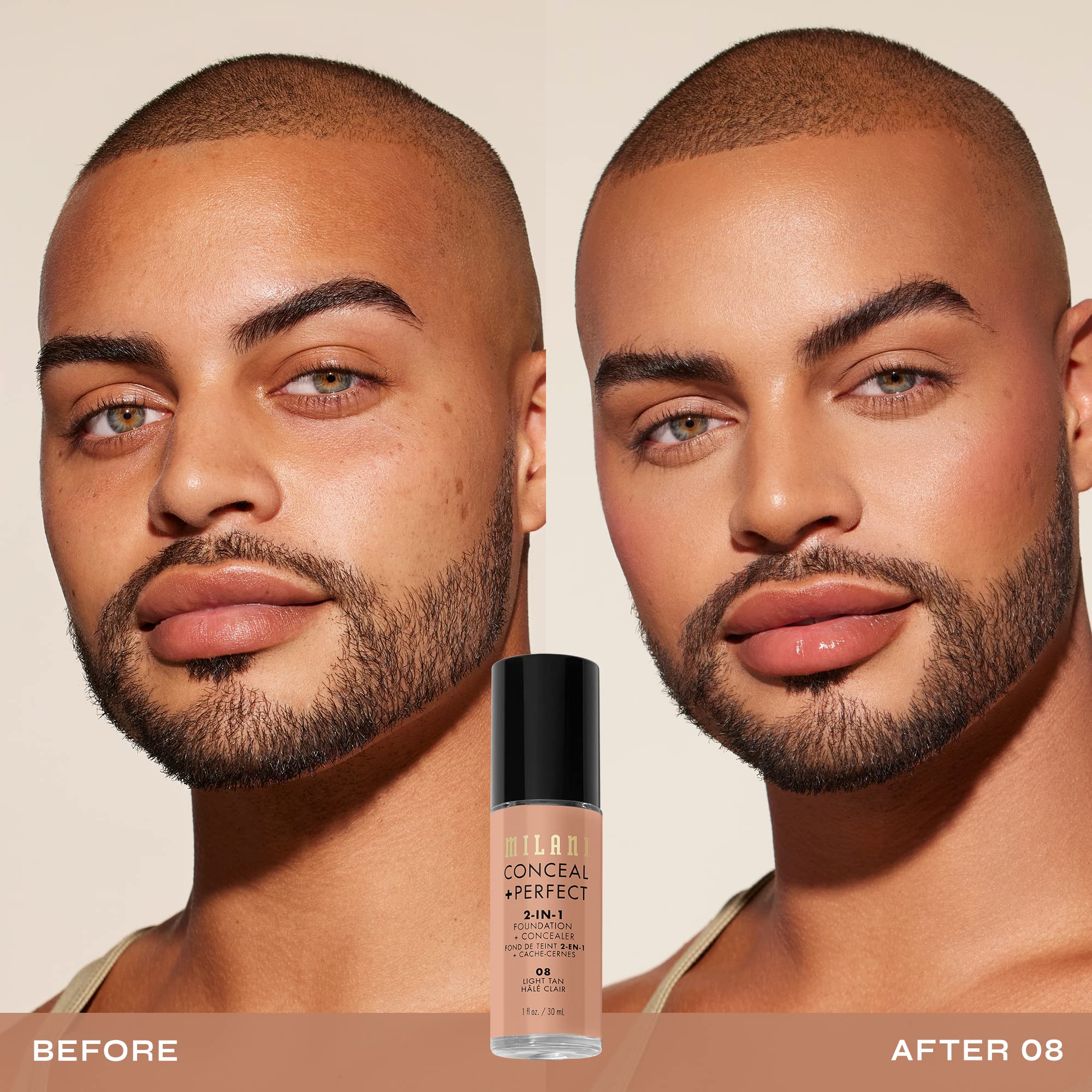 Milani Conceal + Perfect 2-in-1 closeup skin-match swatch on arm.