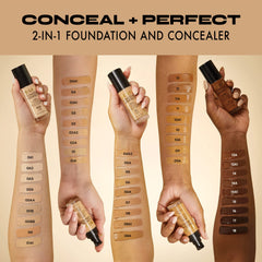 Milani Conceal + Perfect 2-in-1 under-eye application shows coverage for dark circles.