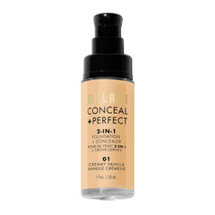 Milani Conceal + Perfect blended for an even skin tone and seamless finish.