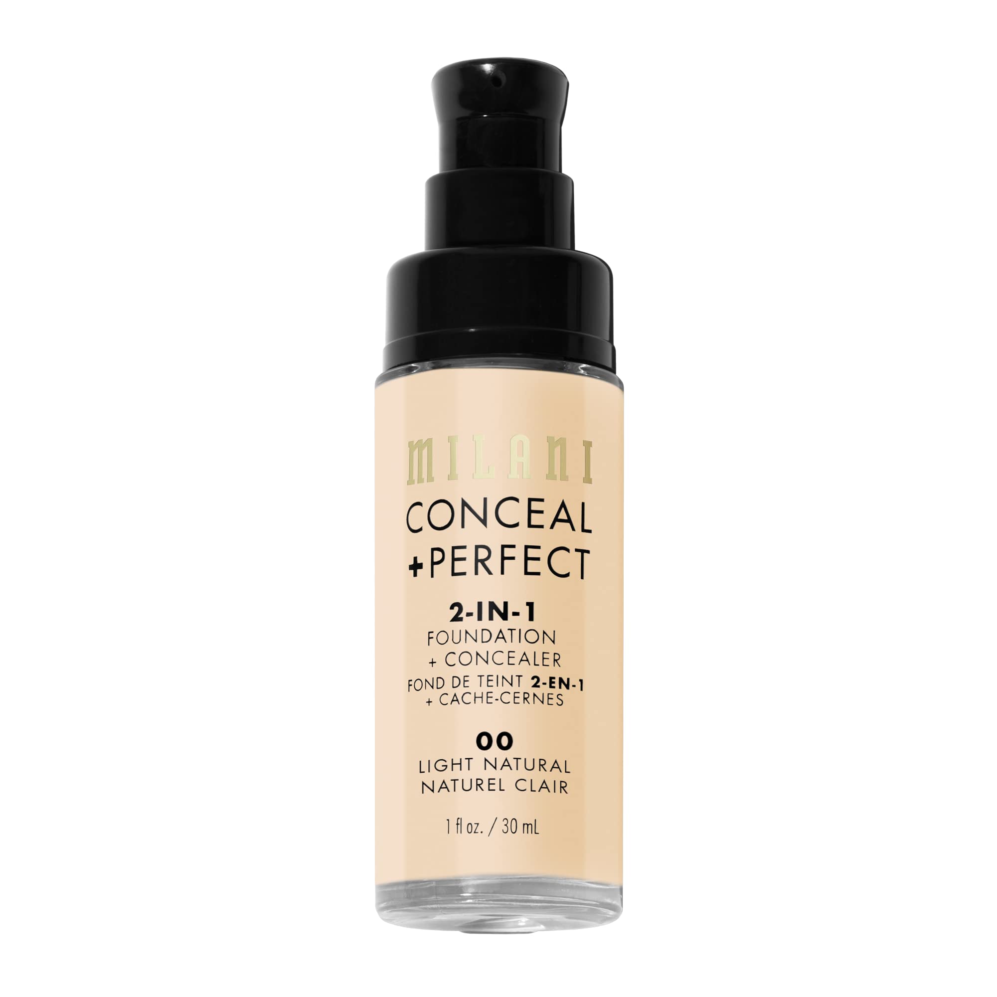 Milani Conceal + Perfect Light Natural sponge application for seamless finish.