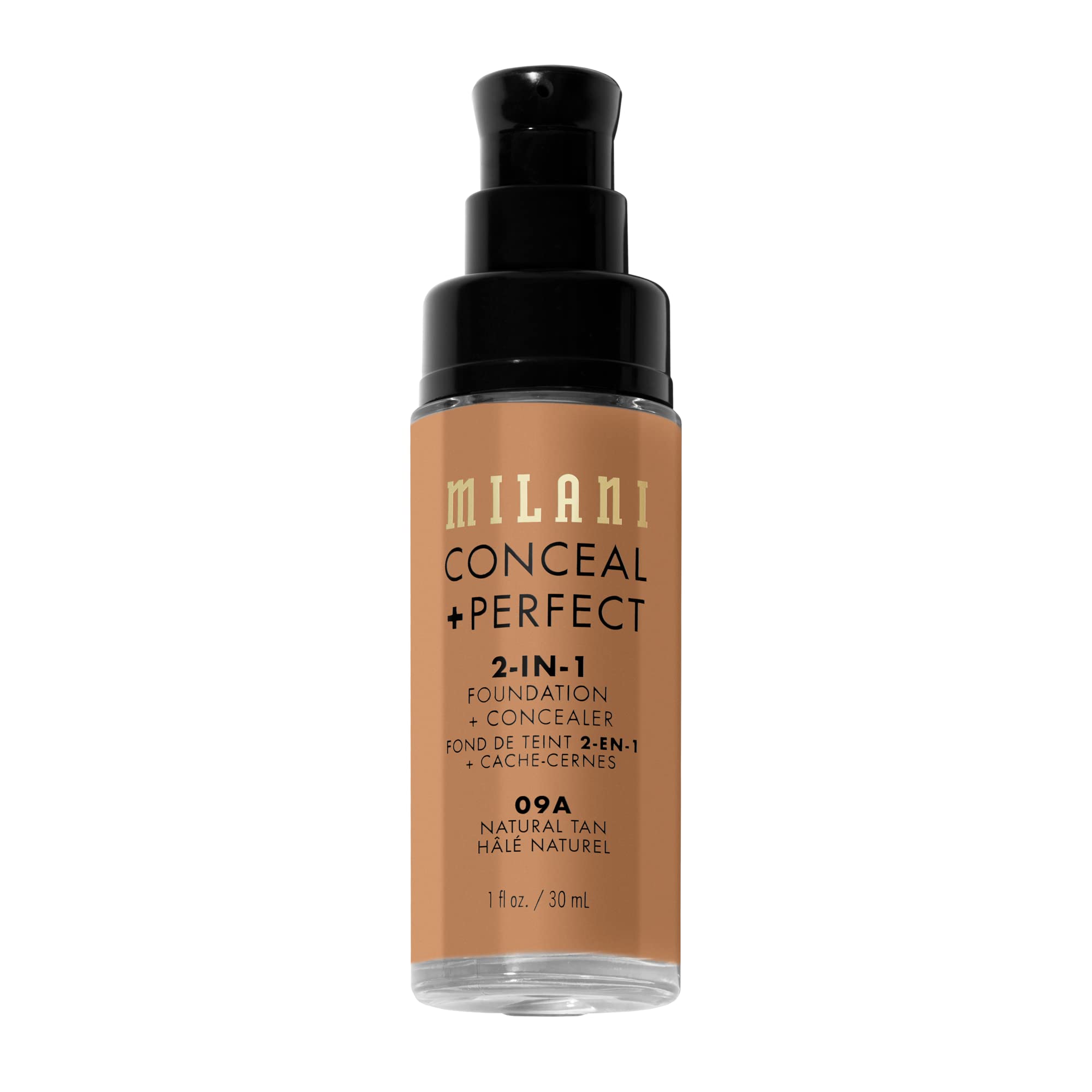 Milani Conceal + Perfect shade swatches highlight 45 natural-match options.