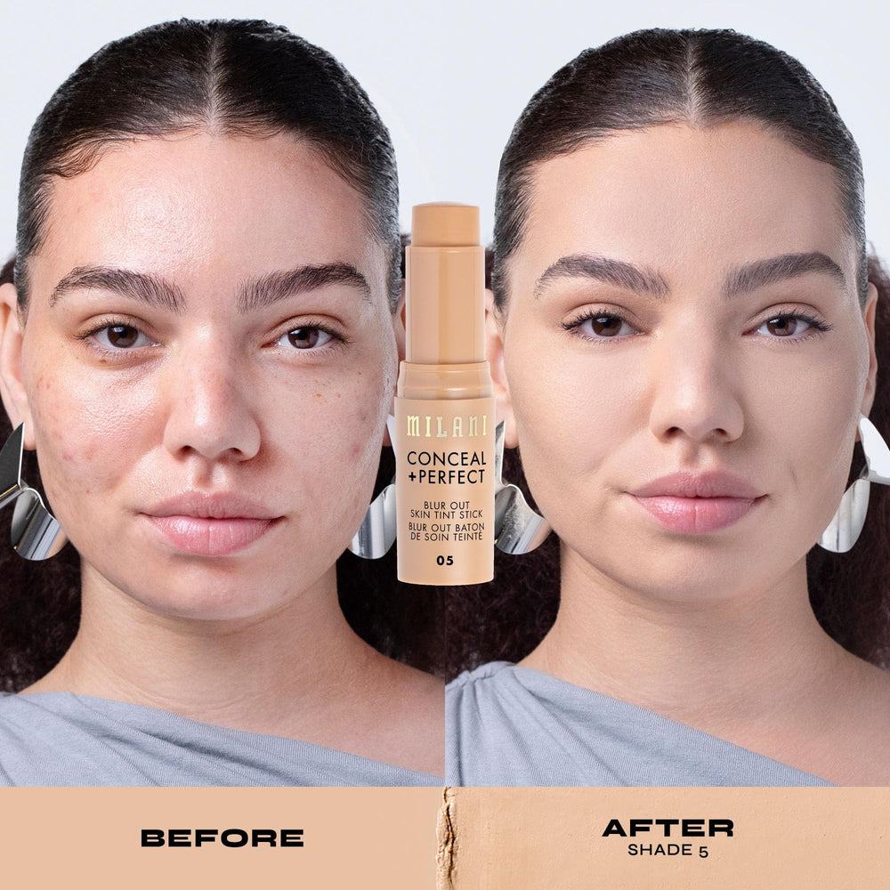 Milani Conceal + Perfect Skin Tint Stick nourishment visuals with Murumuru Butter.