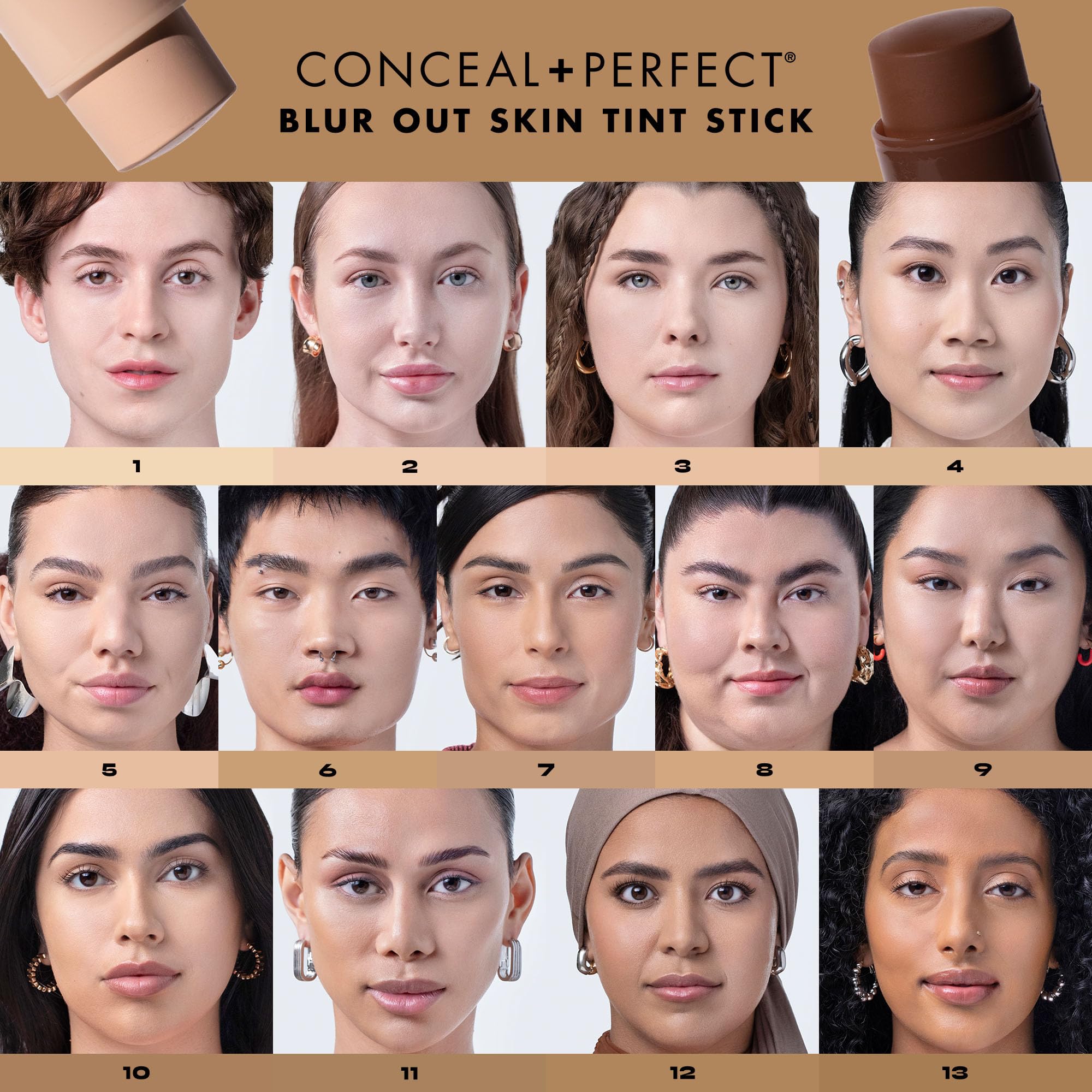 Milani Conceal + Perfect Skin Tint Stick packaging closeup for easy, travel-friendly touch-ups.