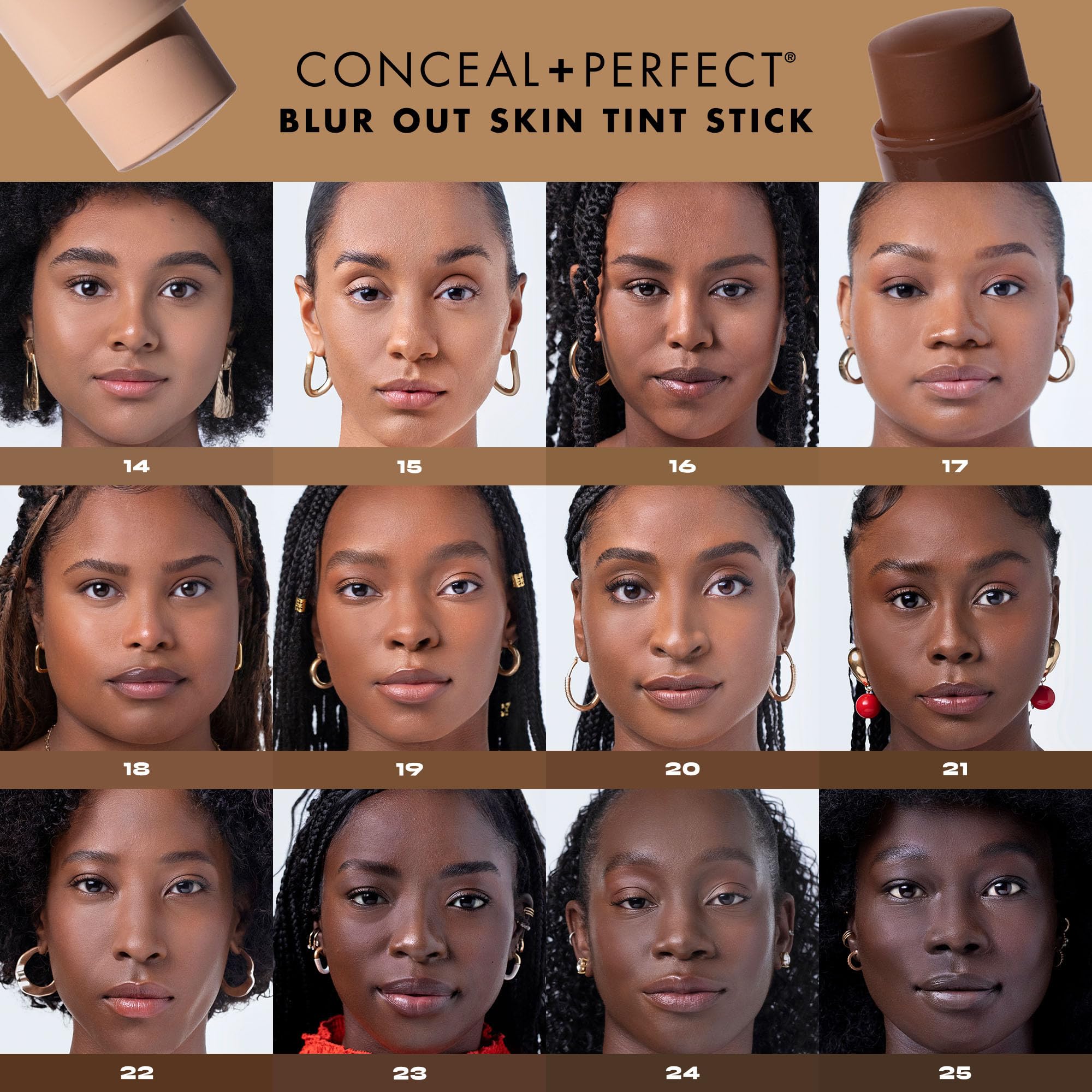 Milani Conceal + Perfect Skin Tint Stick shade 05 swatch shows true-tone match.