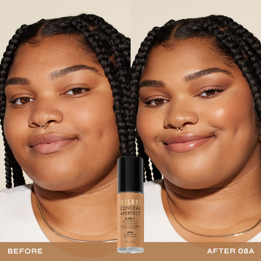 Milani Conceal & Perfect Warm Sand pump application demonstrates easy blending.