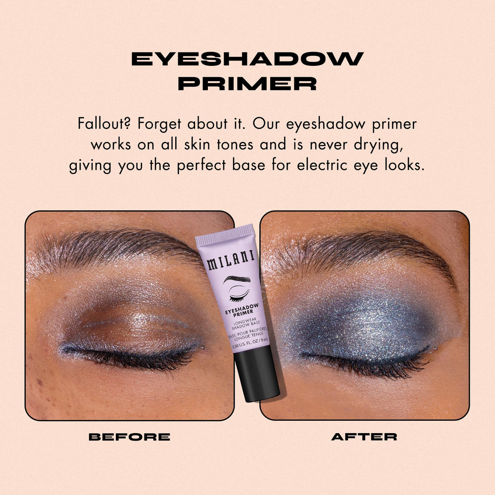 Milani Eyeshadow Primer vegan cruelty-free formula in handy pack.