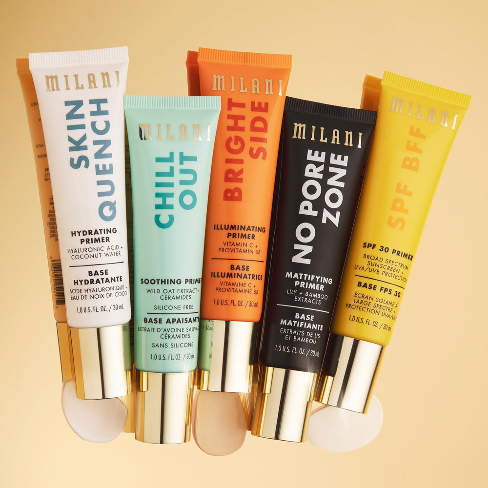 Milani Face Primer packaging close-up highlighting sleek tube