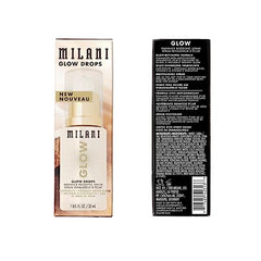 Milani Glow Drops liquid texture close-up showing smooth absorption.