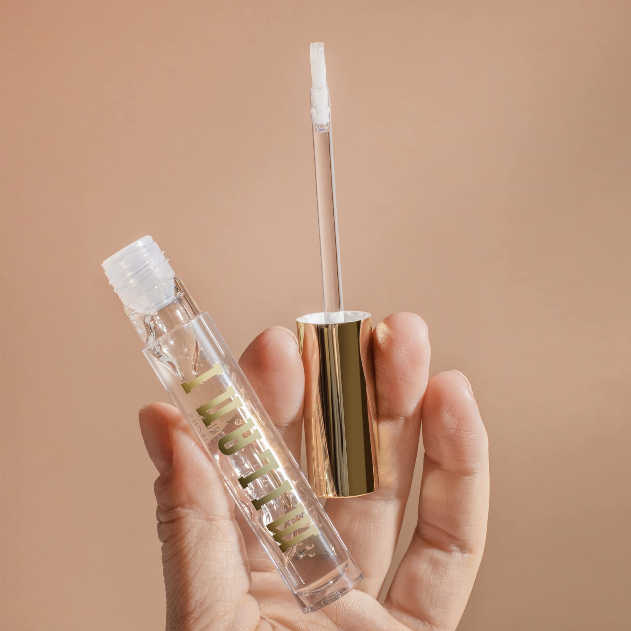 Milani lash-brow-serum packaging box on display.