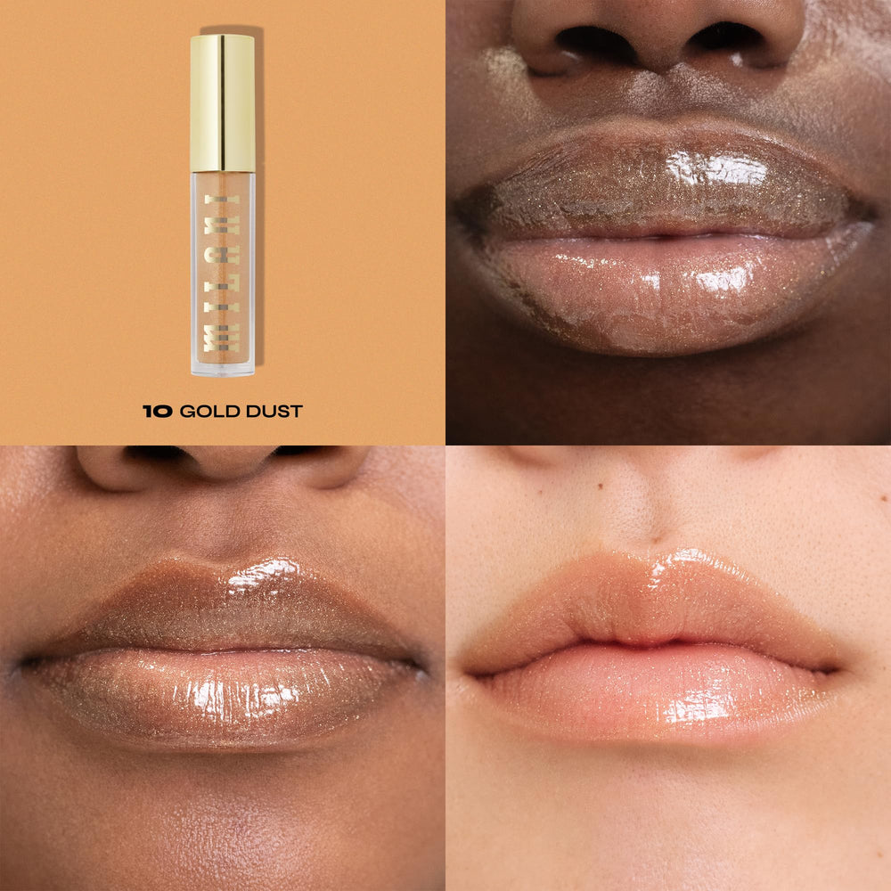 Milani Keep It Full lip gloss applicator enables precise one-swipe application for silky finish.