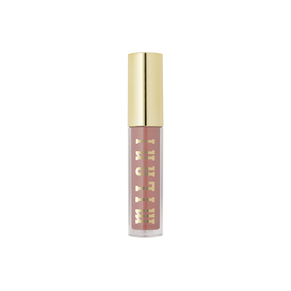 Lips touched with Milani gloss for radiant shine