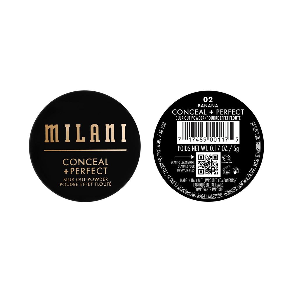 Milani made in USA label on packaging ready for reapplication and quick touch-ups.