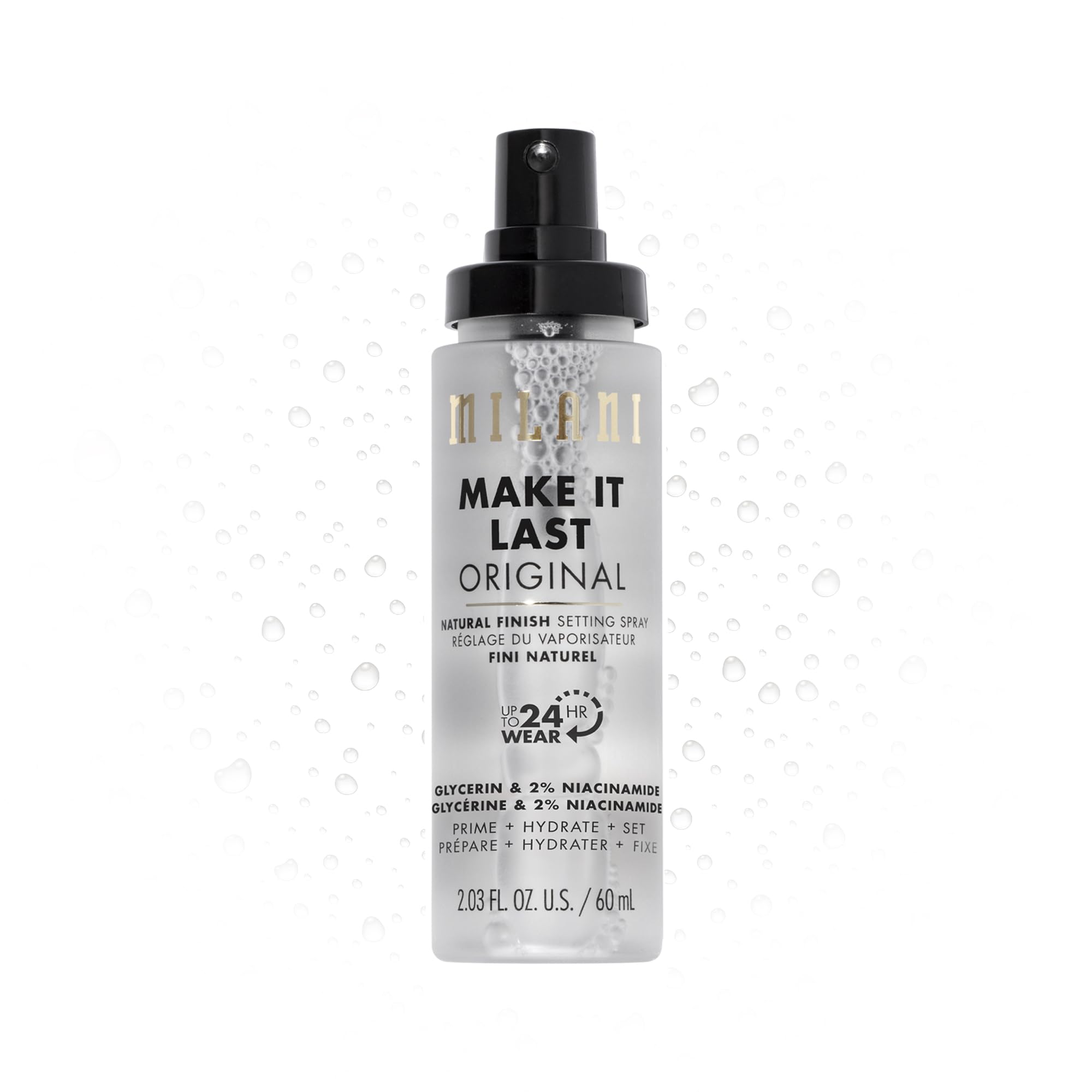 Milani Make It Last original bottle shows natural finish for everyday makeup