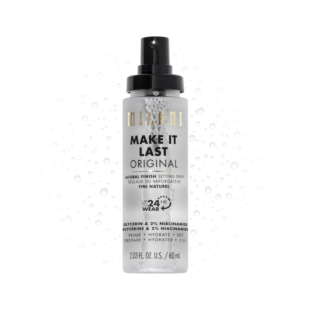 Milani Make It Last original bottle shows natural finish for everyday makeup