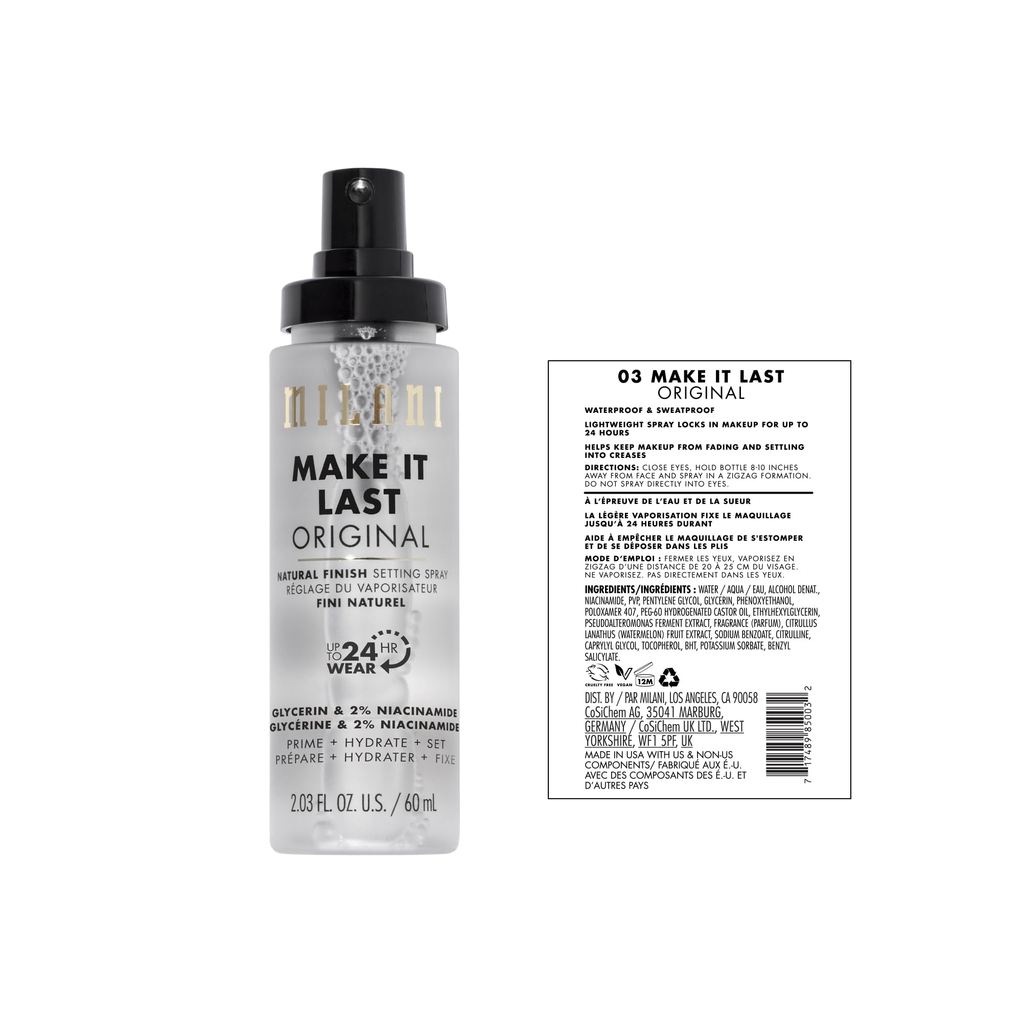 Milani Make It Last Original Natural Finish mist refreshing makeup
