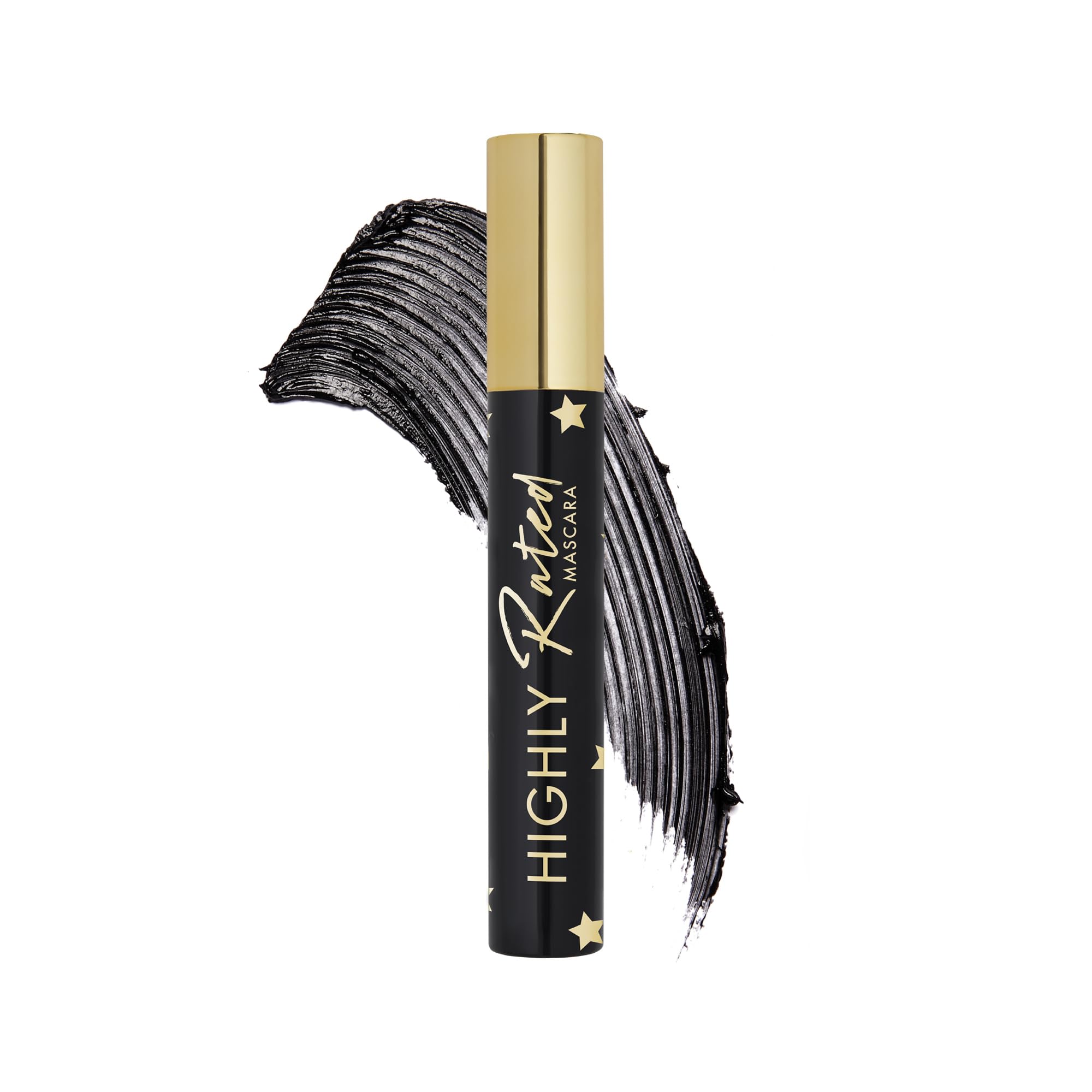 Milani Mascara before and after showing added volume and lift on lashes
