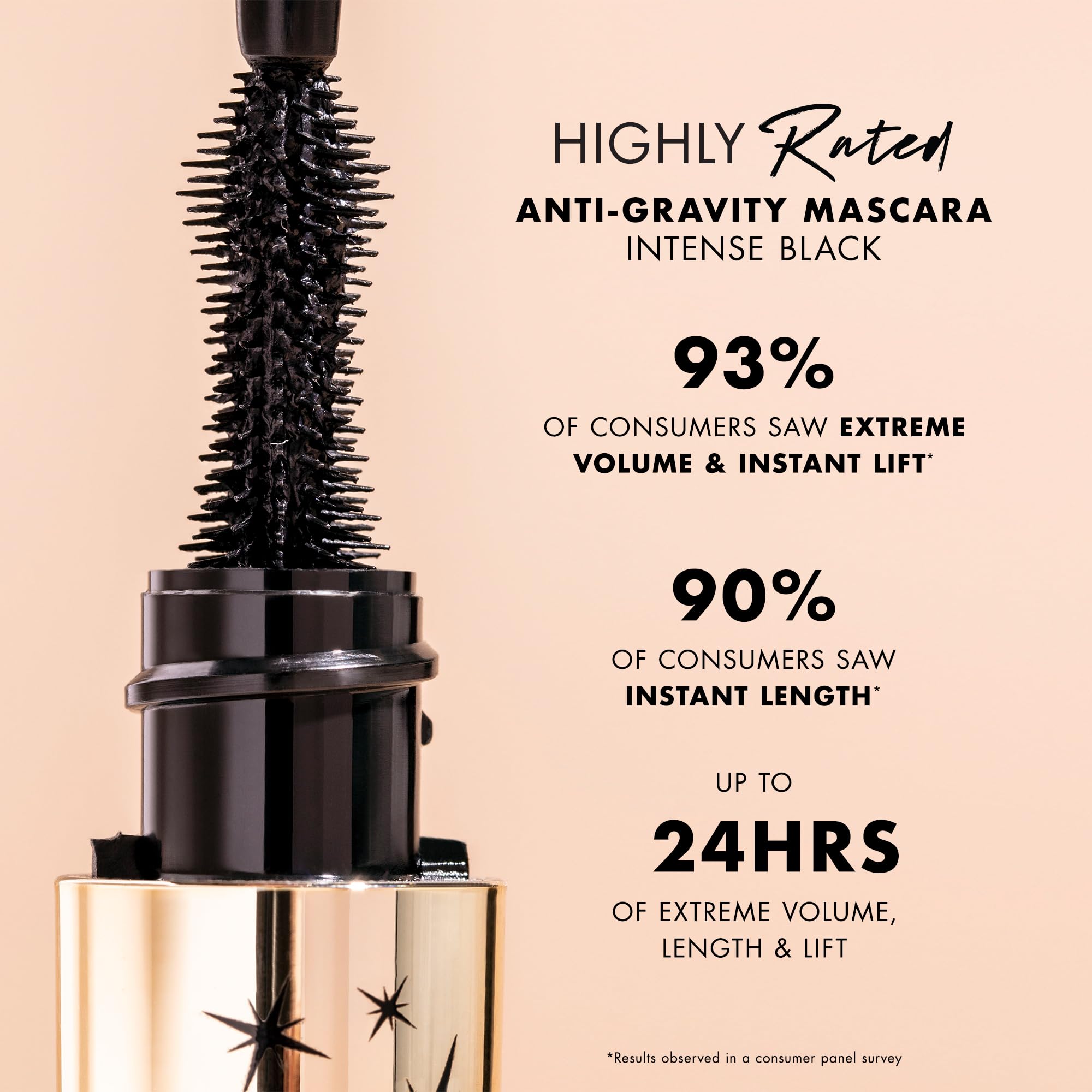 Milani Mascara Castor Oil ingredient graphic highlighting lash conditioning.